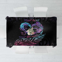 Personalised Your Life Matters Tablecloth Suicide Prevention Awareness Semicolon Heart LT9 Black - Polynesian Pride