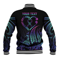 Personalised Your Story Isn't Over Baseball Jacket Suicide Prevention Awareness Semicolon Heart LT9 - Polynesian Pride