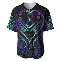 Personalised Your Story Isn't Over Baseball Jersey Suicide Prevention Awareness Semicolon Heart LT9 Black - Polynesian Pride