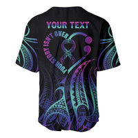 Personalised Your Story Isn't Over Baseball Jersey Suicide Prevention Awareness Semicolon Heart LT9 - Polynesian Pride