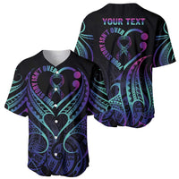 Personalised Your Story Isn't Over Baseball Jersey Suicide Prevention Awareness Semicolon Heart LT9 - Polynesian Pride