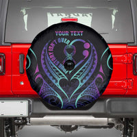 Personalised Your Story Isn't Over Spare Tire Cover Suicide Prevention Awareness Semicolon Heart LT9 - Polynesian Pride