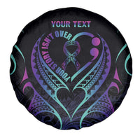 Personalised Your Story Isn't Over Spare Tire Cover Suicide Prevention Awareness Semicolon Heart LT9 - Polynesian Pride