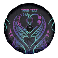 Personalised Your Story Isn't Over Spare Tire Cover Suicide Prevention Awareness Semicolon Heart LT9 - Polynesian Pride
