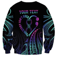 Personalised Your Story Isn't Over Sweatshirt Suicide Prevention Awareness Semicolon Heart LT9 - Polynesian Pride