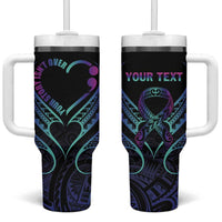 Personalised Your Story Isn't Over Tumbler With Handle Suicide Prevention Awareness Semicolon Heart LT9 One Size: 40 oz Black - Polynesian Pride