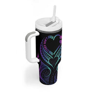 Personalised Your Story Isn't Over Tumbler With Handle Suicide Prevention Awareness Semicolon Heart LT9 - Polynesian Pride