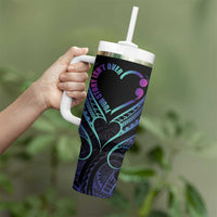 Personalised Your Story Isn't Over Tumbler With Handle Suicide Prevention Awareness Semicolon Heart LT9 - Polynesian Pride