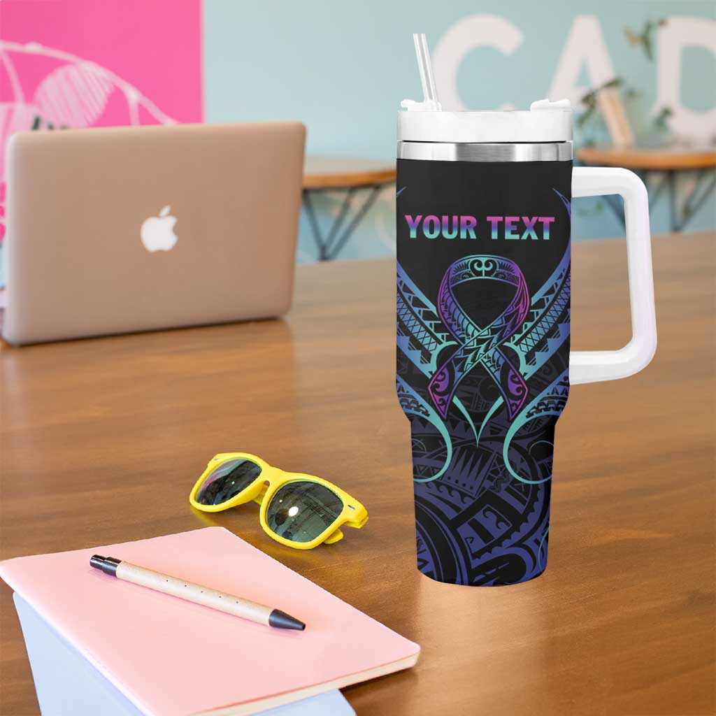 Personalised Your Story Isn't Over Tumbler With Handle Suicide Prevention Awareness Semicolon Heart LT9 - Polynesian Pride