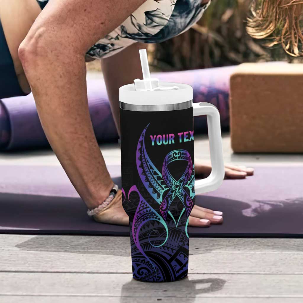 Personalised Your Story Isn't Over Tumbler With Handle Suicide Prevention Awareness Semicolon Heart LT9 - Polynesian Pride