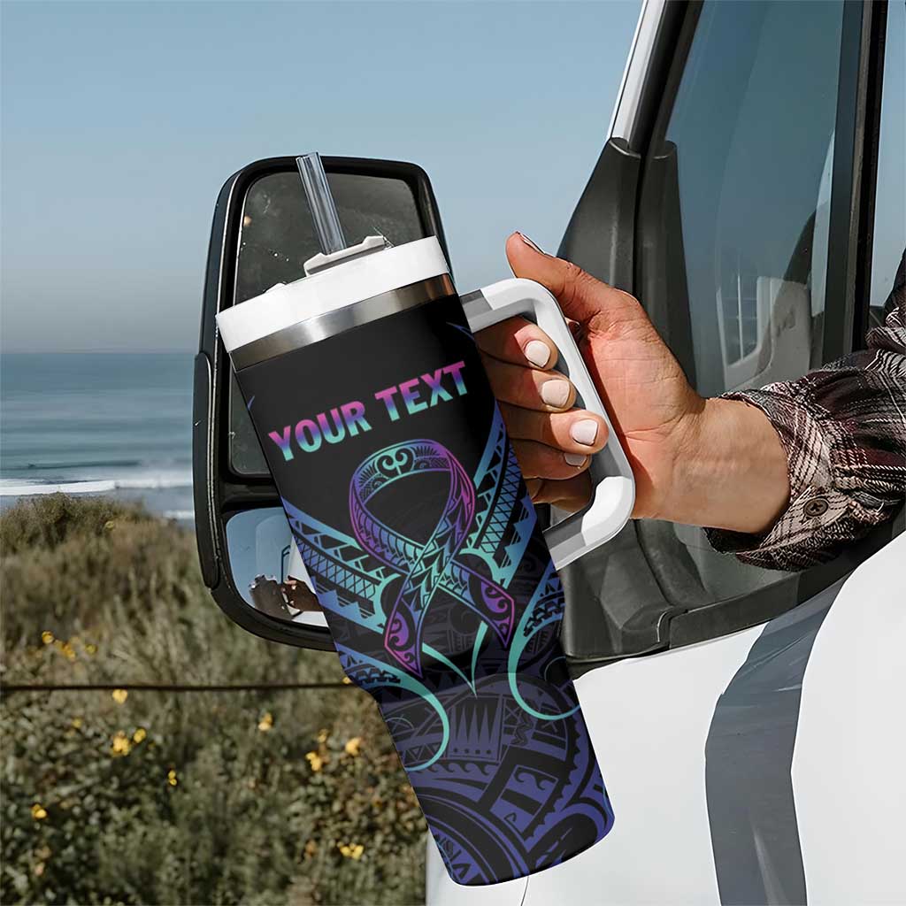 Personalised Your Story Isn't Over Tumbler With Handle Suicide Prevention Awareness Semicolon Heart LT9 - Polynesian Pride