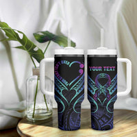 Personalised Your Story Isn't Over Tumbler With Handle Suicide Prevention Awareness Semicolon Heart LT9 - Polynesian Pride