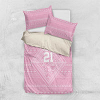 Custom New Zealand Basketball Indigenous Bedding Set LT9 US Twin 172cm x 218cm Pink - Polynesian Pride