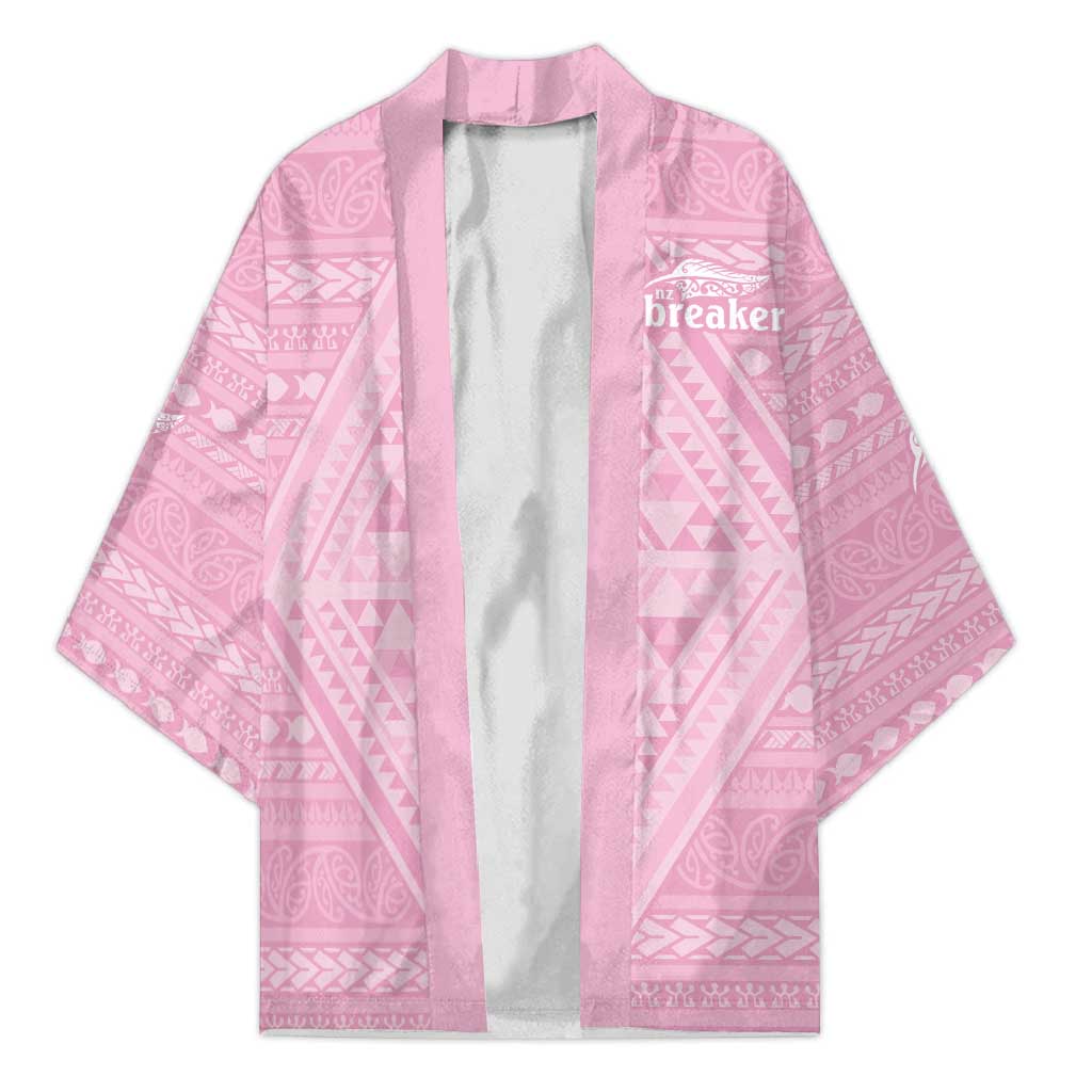 Custom New Zealand Basketball Indigenous Kimono LT9 Unisex Pink - Polynesian Pride