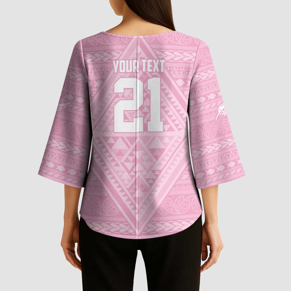 Custom New Zealand Basketball Indigenous Kimono Sleeve Blouse LT9 - Polynesian Pride