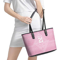 Custom New Zealand Basketball Indigenous Leather Tote Bag LT9 - Polynesian Pride