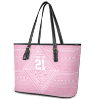 Custom New Zealand Basketball Indigenous Leather Tote Bag LT9 - Polynesian Pride
