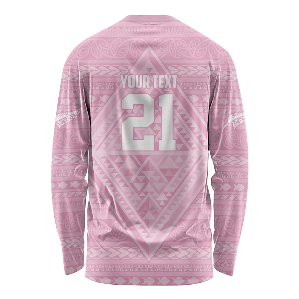 Custom New Zealand Basketball Indigenous Long Sleeve Shirt LT9 - Polynesian Pride