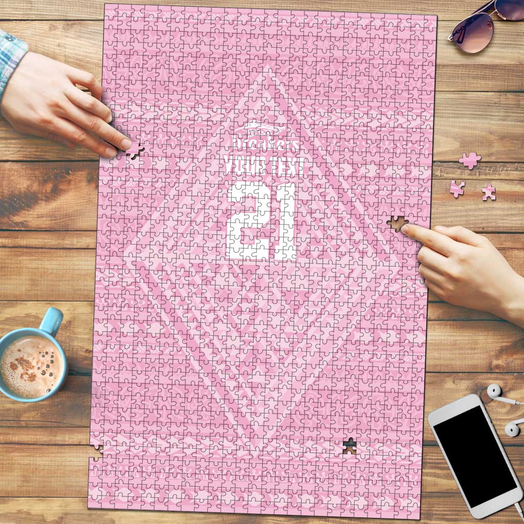 Custom New Zealand Basketball Indigenous Puzzle LT9 Pink - Polynesian Pride