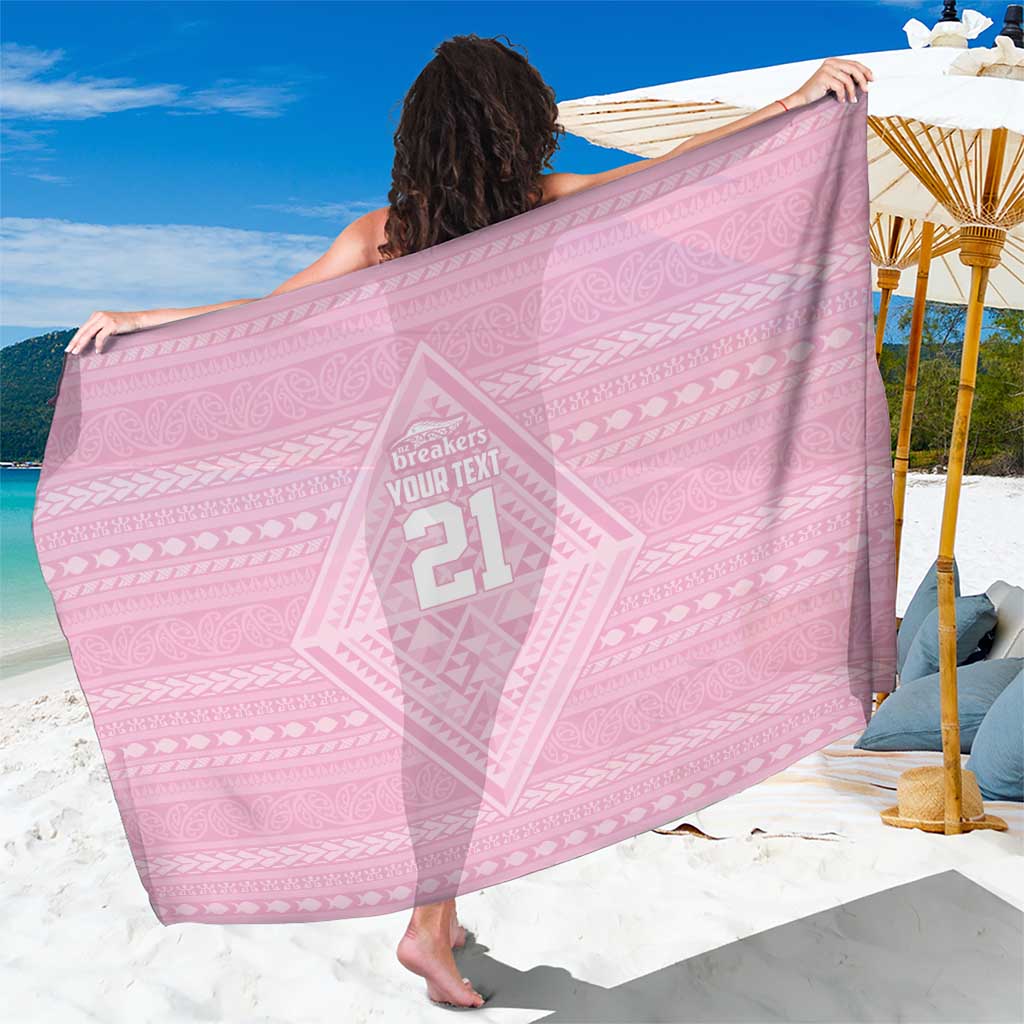 Custom New Zealand Basketball Indigenous Sarong LT9 One Size 44 x 66 inches Pink - Polynesian Pride