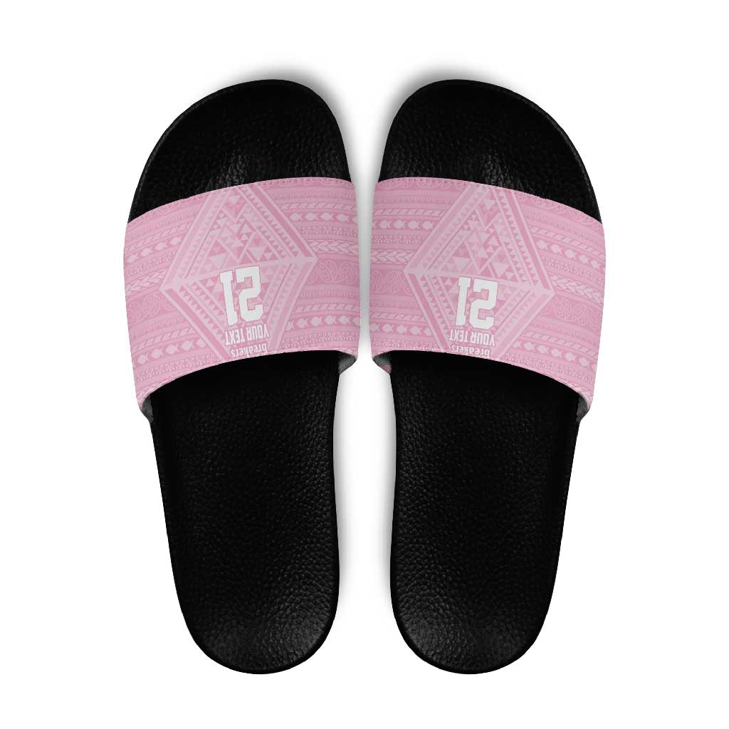 Custom New Zealand Basketball Indigenous Slide Sandals LT9 Pink - Polynesian Pride