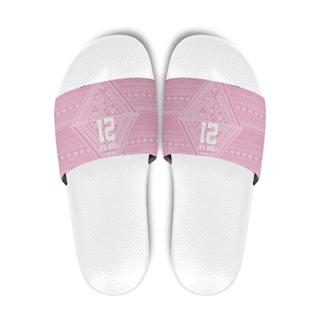 Custom New Zealand Basketball Indigenous Slide Sandals LT9 Pink - Polynesian Pride