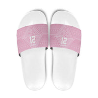 Custom New Zealand Basketball Indigenous Slide Sandals LT9 Pink - Polynesian Pride