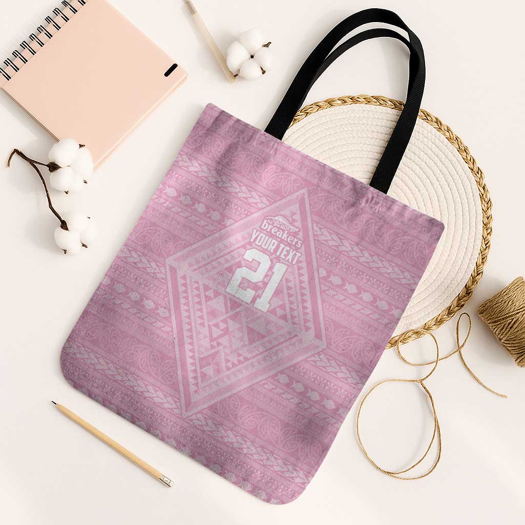 Custom New Zealand Basketball Indigenous Tote Bag LT9 Black Strap One Size Pink - Polynesian Pride