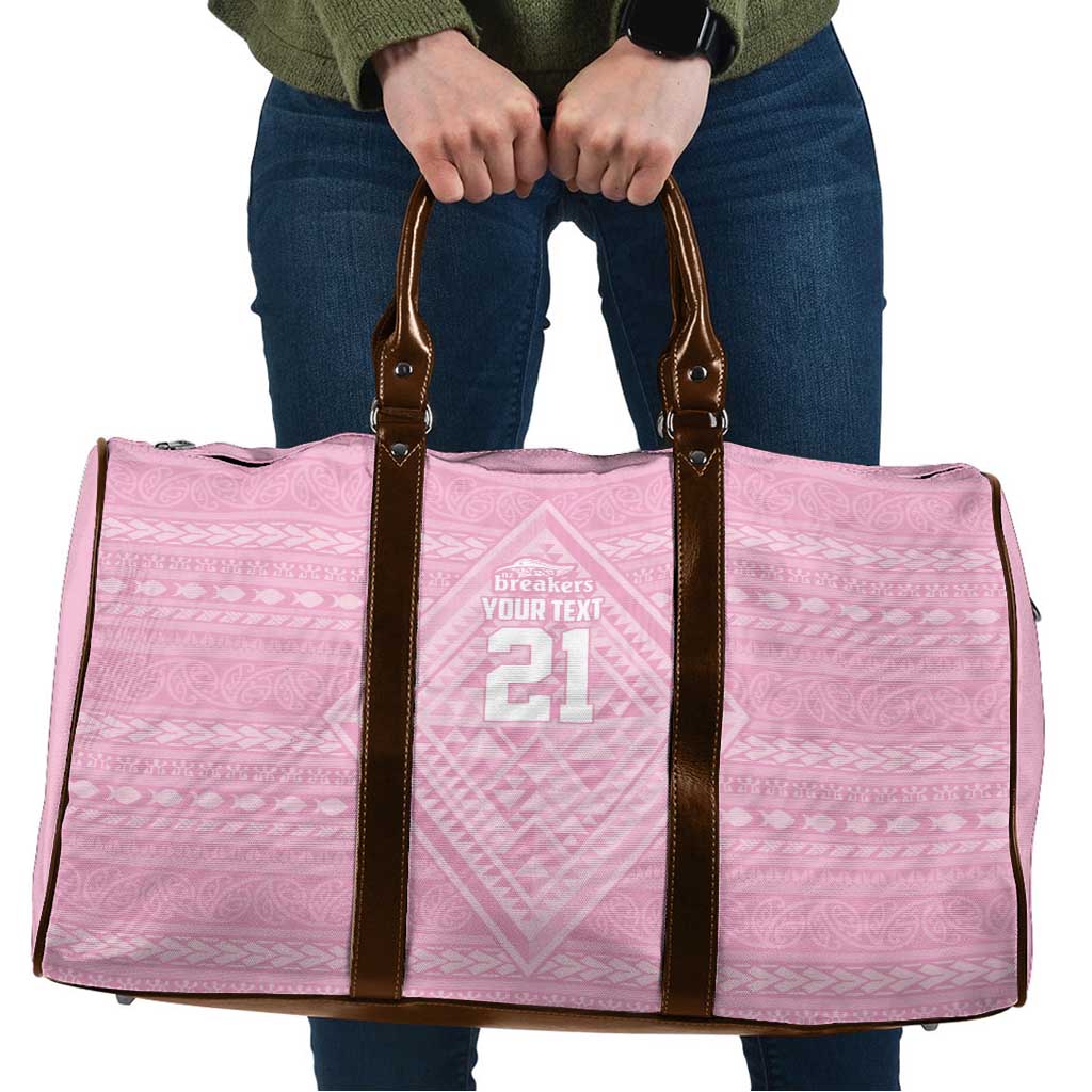 Custom New Zealand Basketball Indigenous Travel Bag LT9 Pink - Polynesian Pride