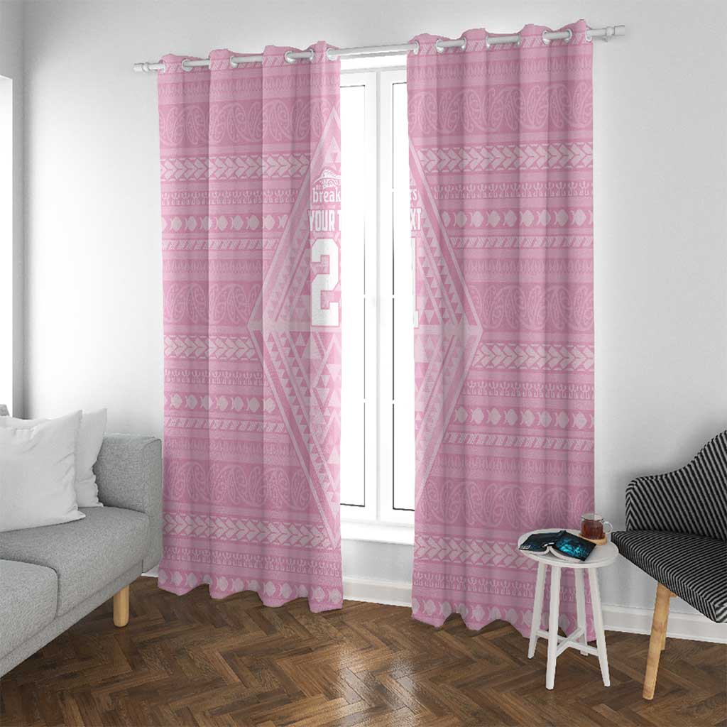 Custom New Zealand Basketball Indigenous Window Curtain LT9 With Grommets Pink - Polynesian Pride