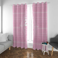 Custom New Zealand Basketball Indigenous Window Curtain LT9 With Grommets Pink - Polynesian Pride