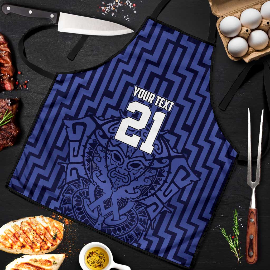 Custom Basketball New Zealand Apron Blue Maori Ta Moko Indigenous LT9 Blue - Polynesian Pride