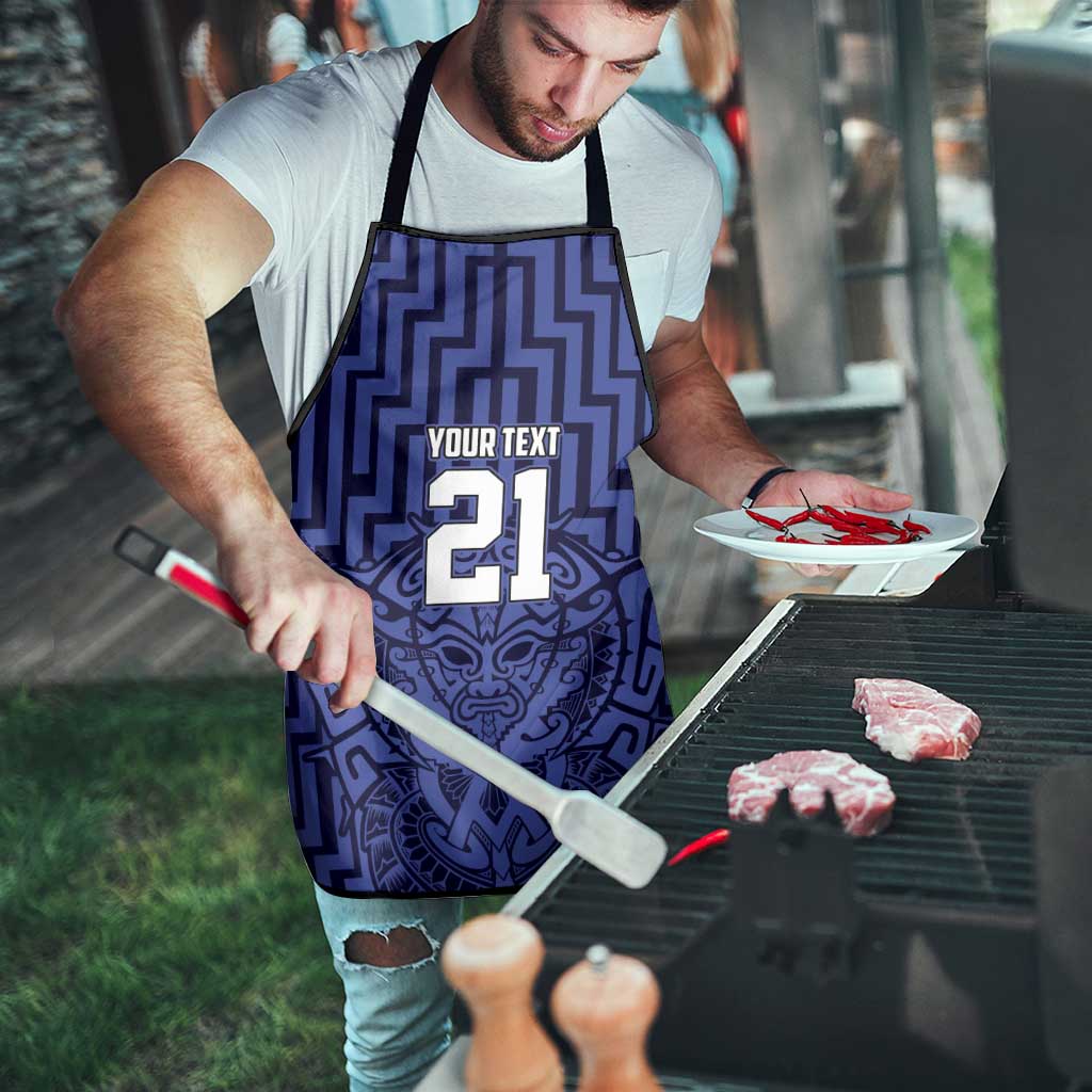 Custom Basketball New Zealand Apron Blue Maori Ta Moko Indigenous LT9 - Polynesian Pride
