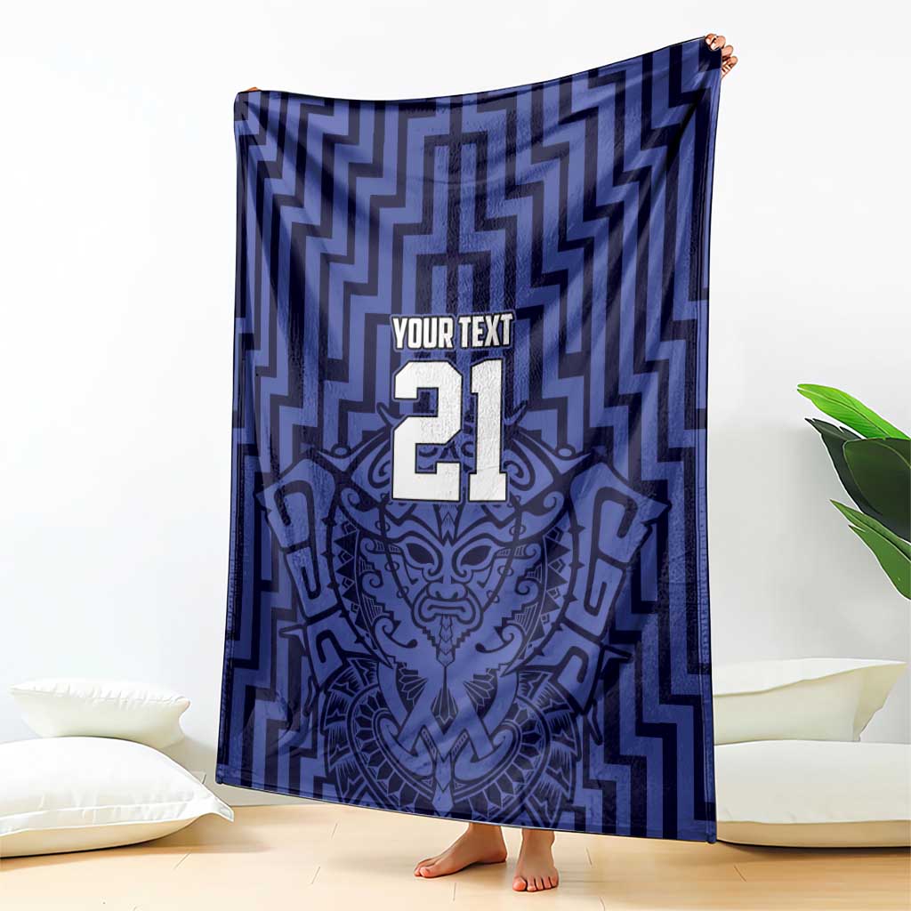 Custom Basketball New Zealand Blanket Blue Maori Ta Moko Indigenous LT9 - Polynesian Pride