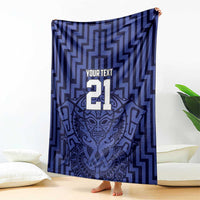 Custom Basketball New Zealand Blanket Blue Maori Ta Moko Indigenous LT9 - Polynesian Pride
