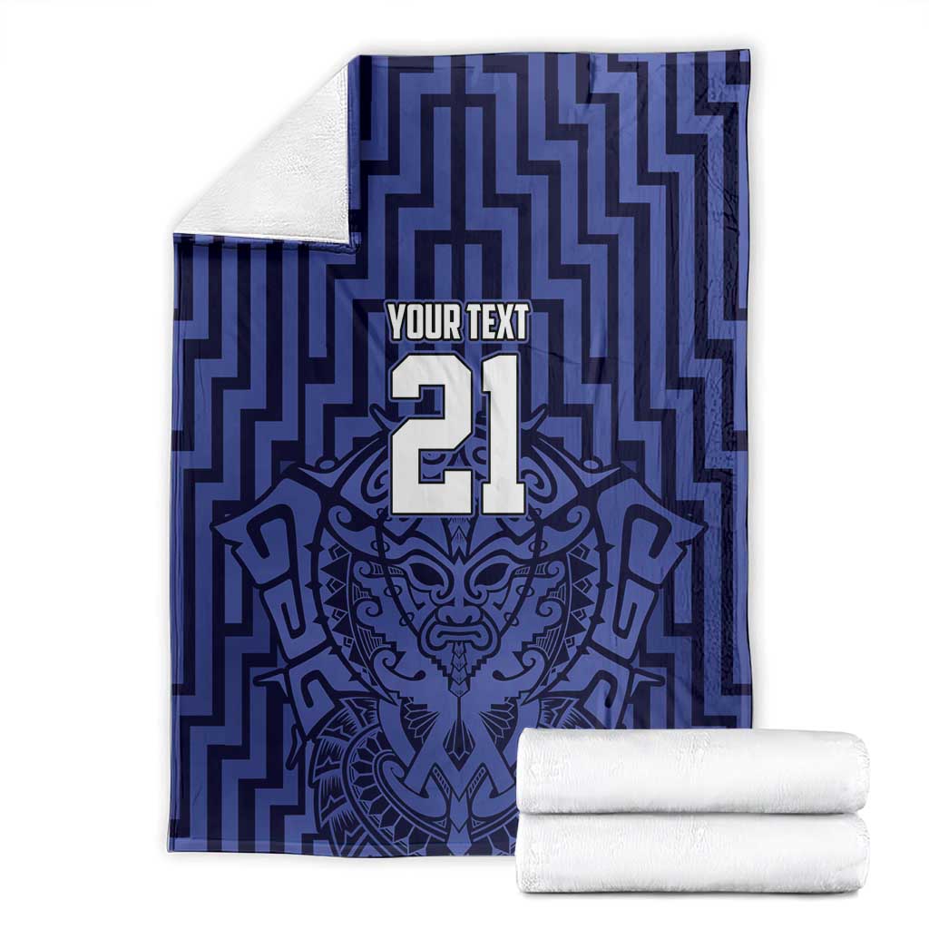 Custom Basketball New Zealand Blanket Blue Maori Ta Moko Indigenous LT9 - Polynesian Pride
