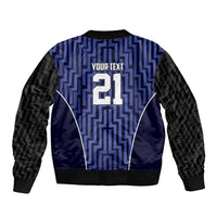 Custom Basketball New Zealand Bomber Jacket Blue Maori Ta Moko Indigenous LT9 - Polynesian Pride