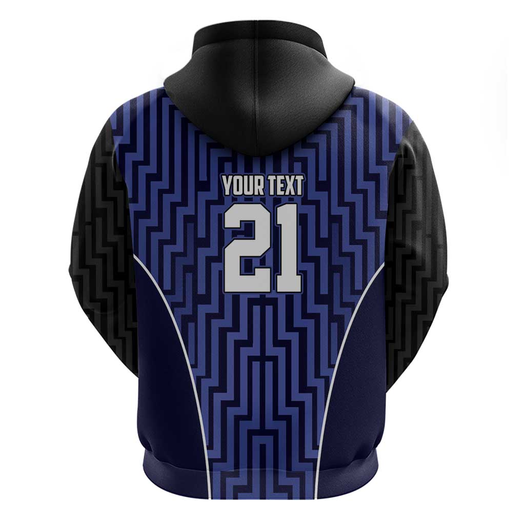 Custom Basketball New Zealand Hoodie Blue Maori Ta Moko Indigenous LT9 - Polynesian Pride
