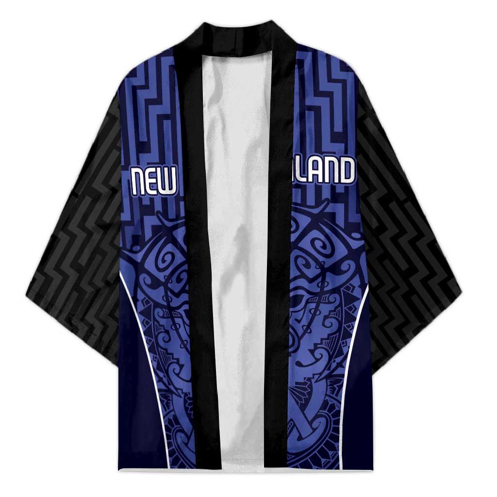 Custom Basketball New Zealand Kimono Blue Maori Ta Moko Indigenous LT9 Unisex Blue - Polynesian Pride