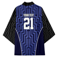 Custom Basketball New Zealand Kimono Blue Maori Ta Moko Indigenous LT9 - Polynesian Pride