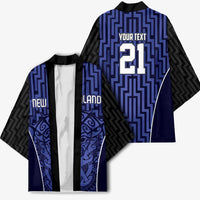 Custom Basketball New Zealand Kimono Blue Maori Ta Moko Indigenous LT9 - Polynesian Pride