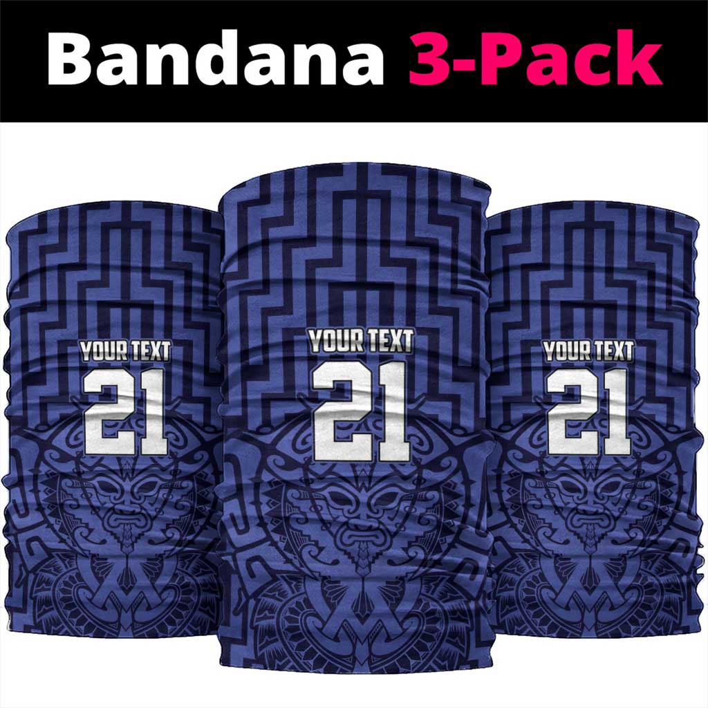 Custom Basketball New Zealand Neck Gaiter Blue Maori Ta Moko Indigenous LT9 package One Size: 25*50cm Blue - Polynesian Pride