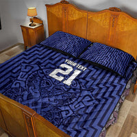 Custom Basketball New Zealand Quilt Bed Set Blue Maori Ta Moko Indigenous LT9 - Polynesian Pride
