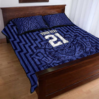 Custom Basketball New Zealand Quilt Bed Set Blue Maori Ta Moko Indigenous LT9 - Polynesian Pride