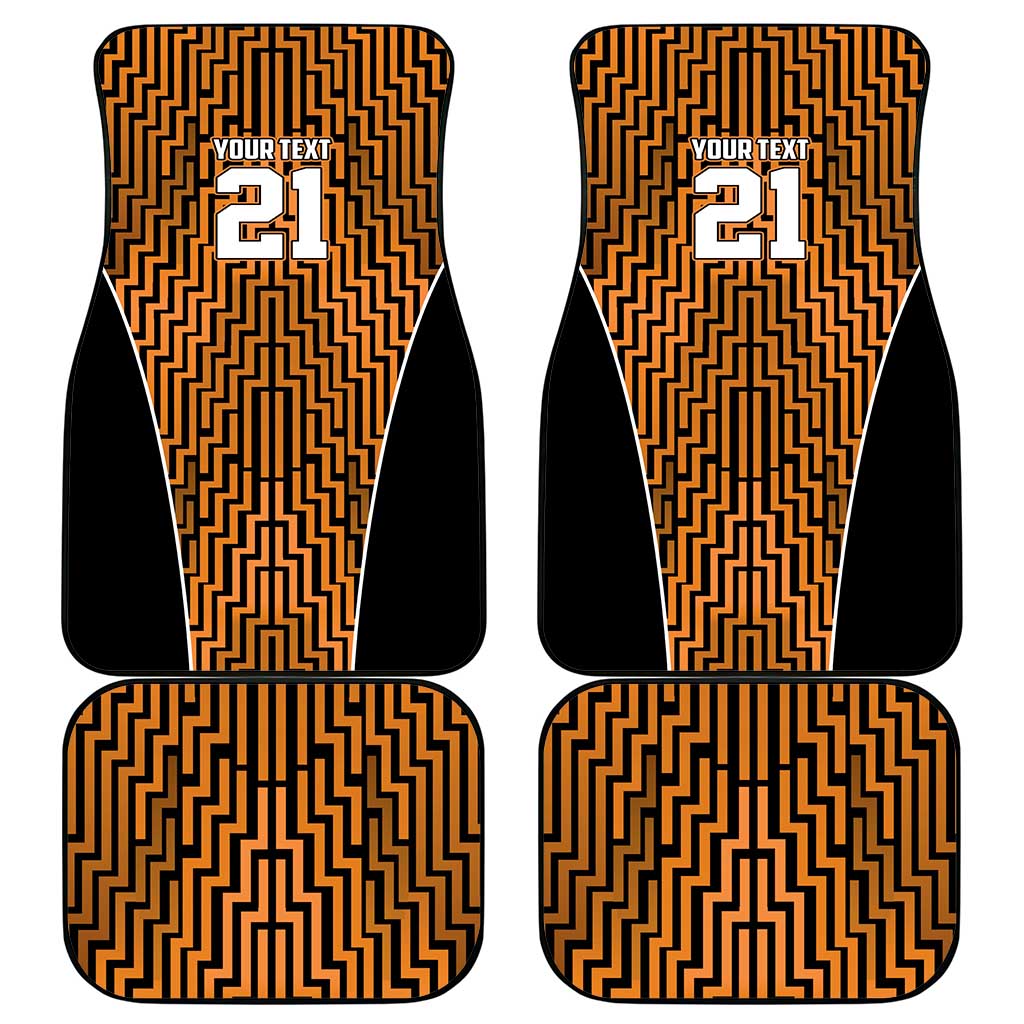 Custom Basketball New Zealand Car Mats Gold Maori Ta Moko Indigenous LT9 - Polynesian Pride