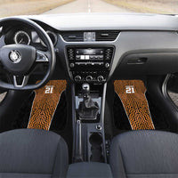 Custom Basketball New Zealand Car Mats Gold Maori Ta Moko Indigenous LT9 Set 2pcs - Front Gold - Polynesian Pride