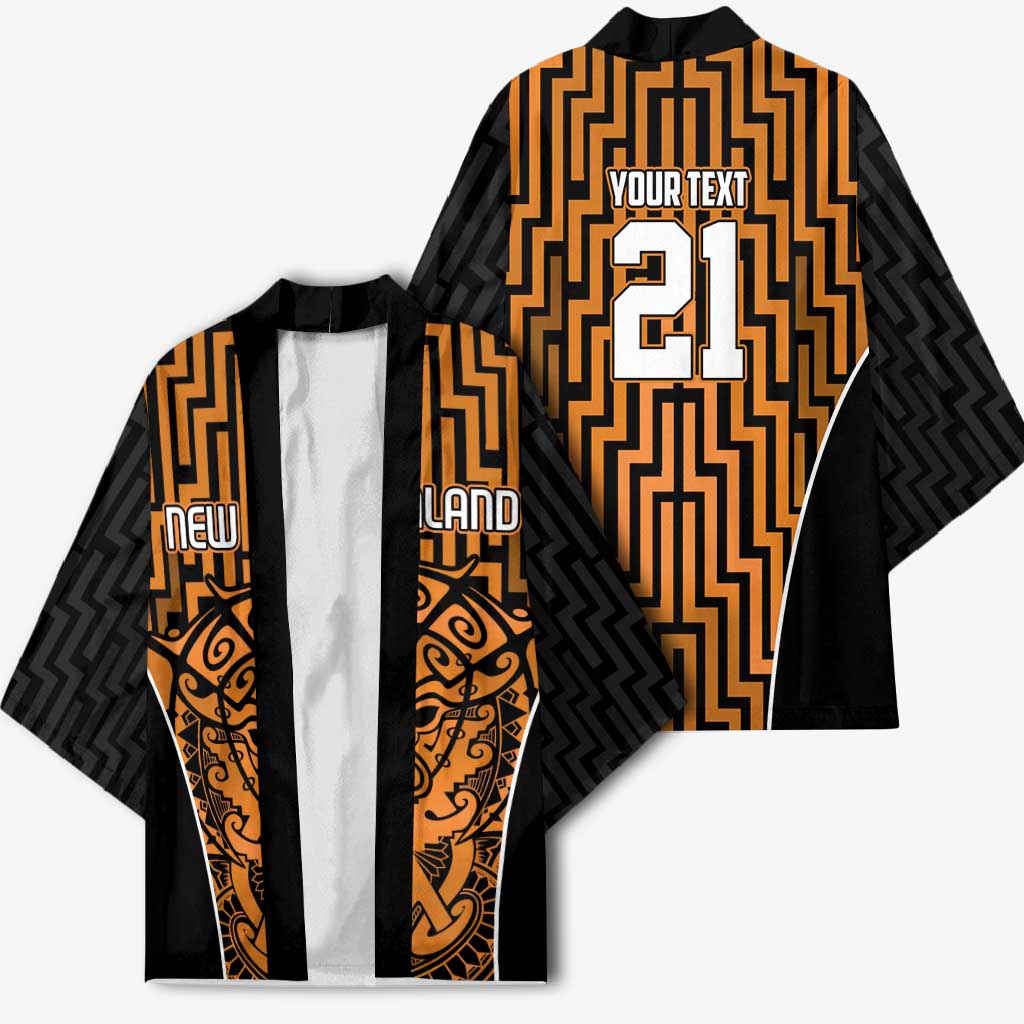 Custom Basketball New Zealand Kimono Gold Maori Ta Moko Indigenous LT9 - Polynesian Pride