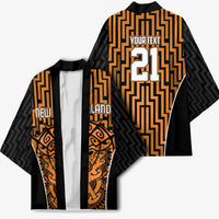 Custom Basketball New Zealand Kimono Gold Maori Ta Moko Indigenous LT9 - Polynesian Pride