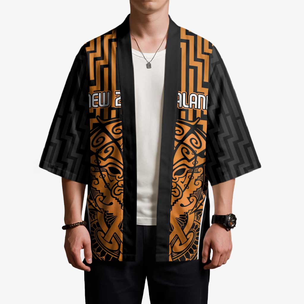 Custom Basketball New Zealand Kimono Gold Maori Ta Moko Indigenous LT9 - Polynesian Pride