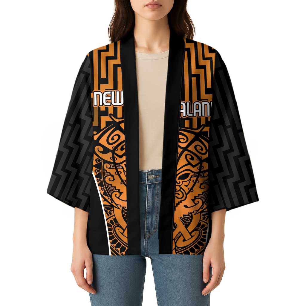 Custom Basketball New Zealand Kimono Gold Maori Ta Moko Indigenous LT9 - Polynesian Pride
